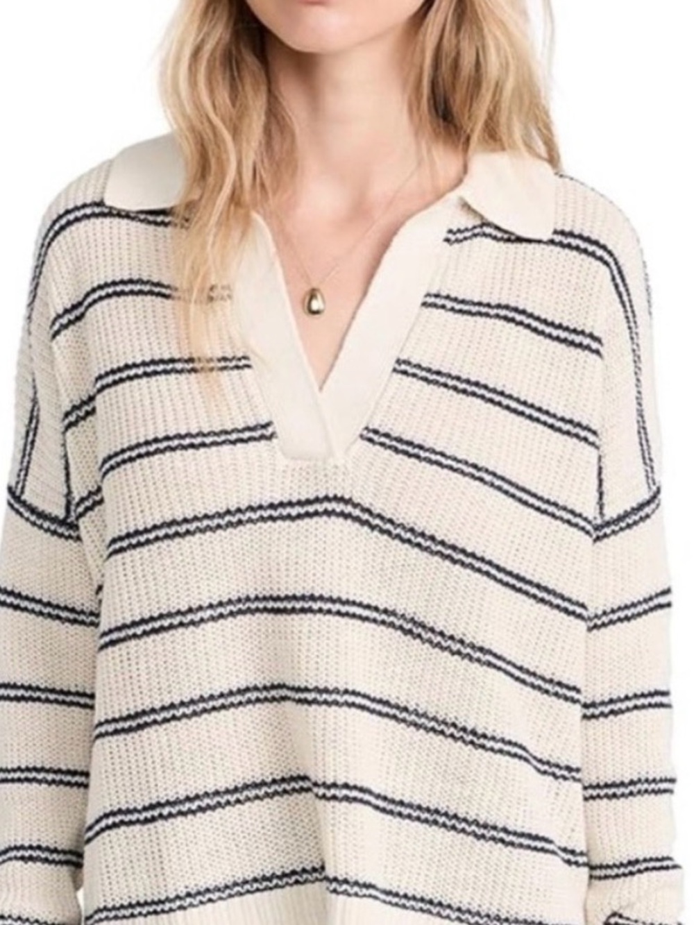 FAHERTY Miramar Linen Cotton Polo Sweater M